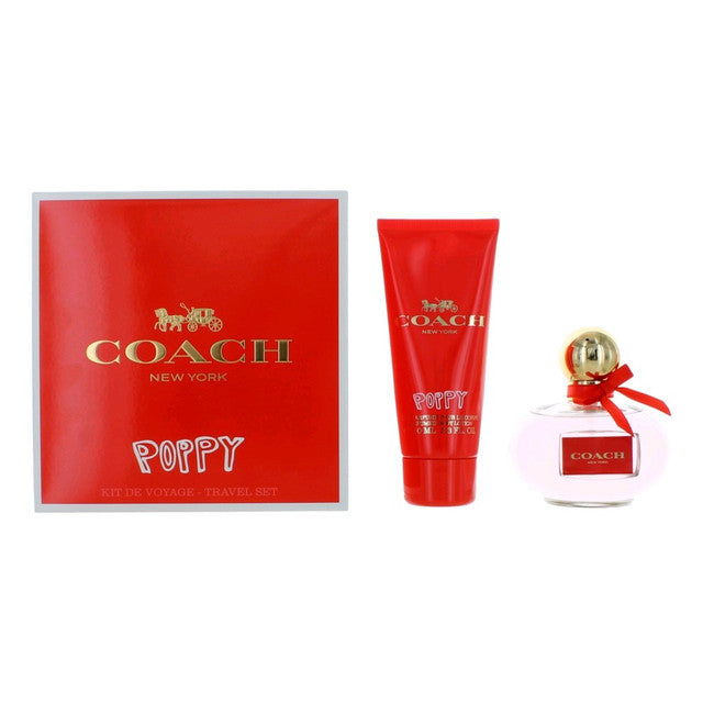 COACH POPPY 2 PCS SET: 3.3 EAU DE PARFUM SPRAY + 3.3 BODY LOTION (TRAVEL)