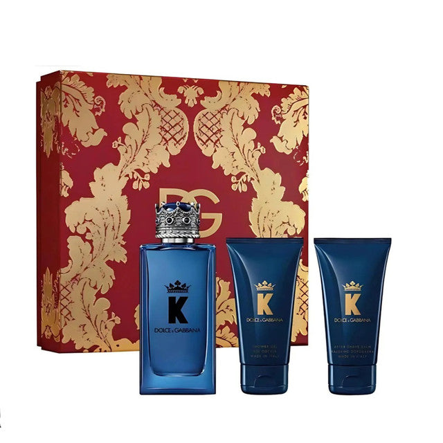 DOLCE & GABBANA 'K' 3 PCS SET FOR MEN: 3.3 EAU DE PARFUM SPRAY + 1.7 AFTER SHAVE BALM + 1.7 SHOWER GEL