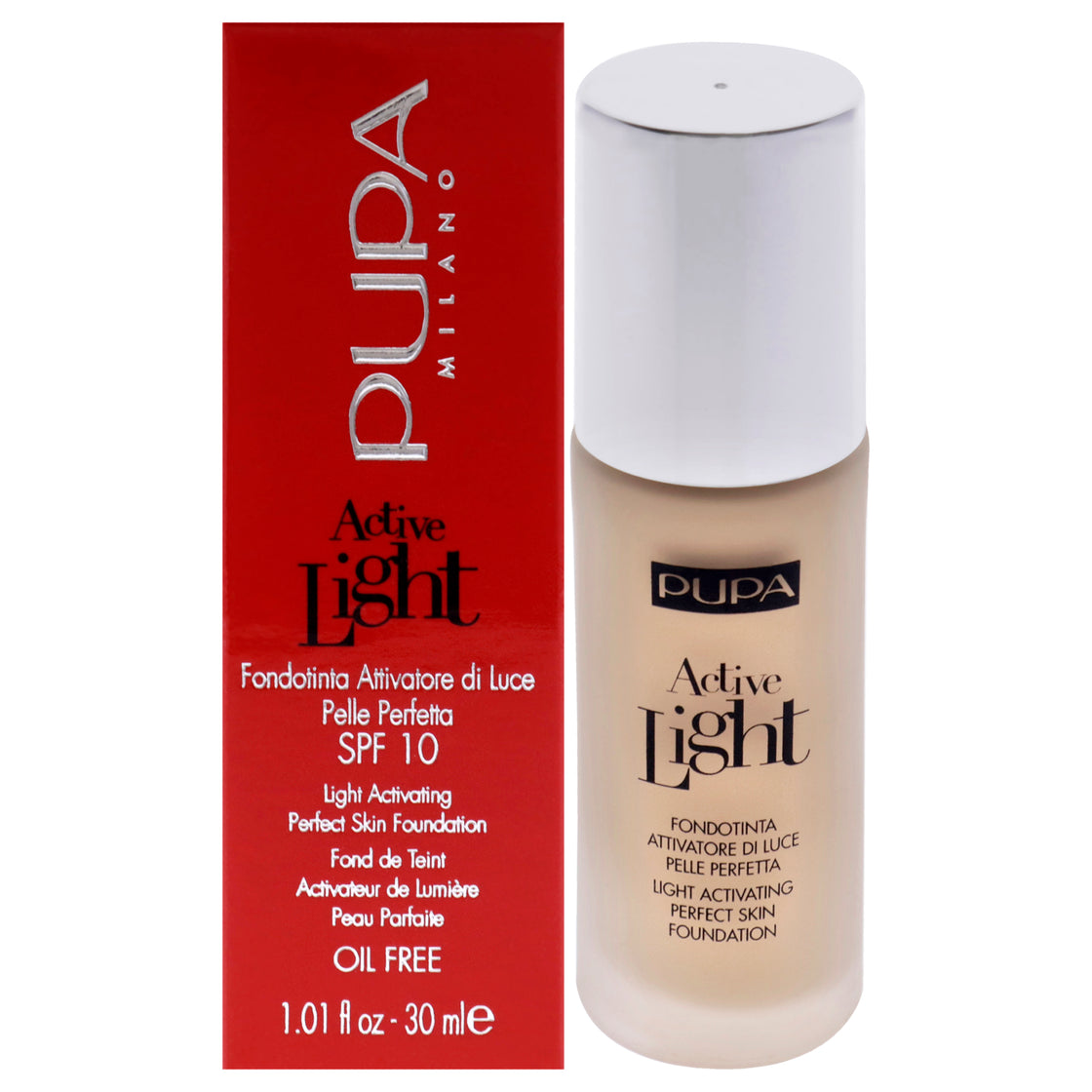 Active Light Perfect Skin Foundation SPF 10 - 002 Ivory by Pupa Milano for Women - 1.01 oz Foundation