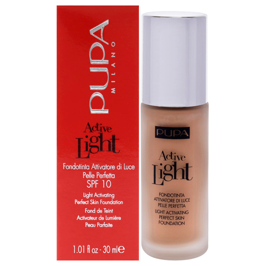 Active Light Perfect Skin Foundation SPF 10 - 050 Golden Beige by Pupa Milano for Women - 1.01 oz Foundation