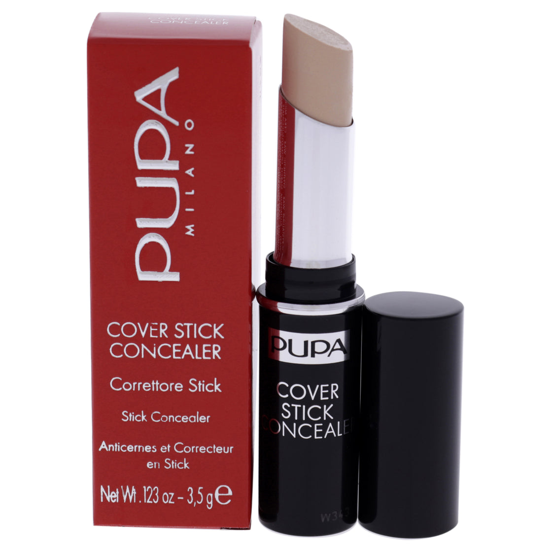 Cover Stick Concealer - 001 Light Beige by Pupa Milano for Women - 0.123 oz Concealer