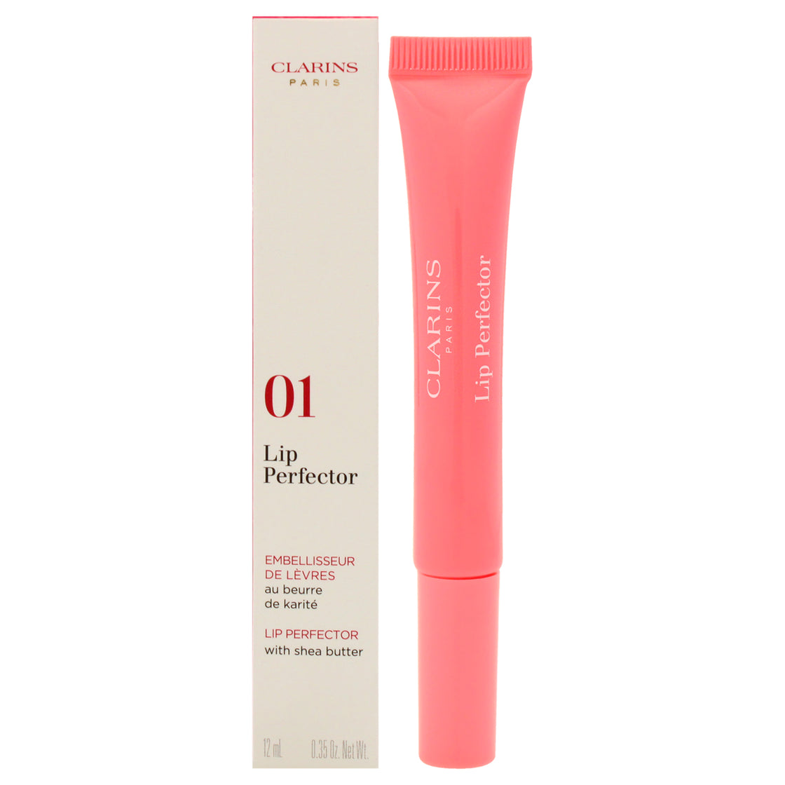 Lip Perfector - 01 Rose Shimmer by Clarins for Women - 0.35 oz Lip Gloss