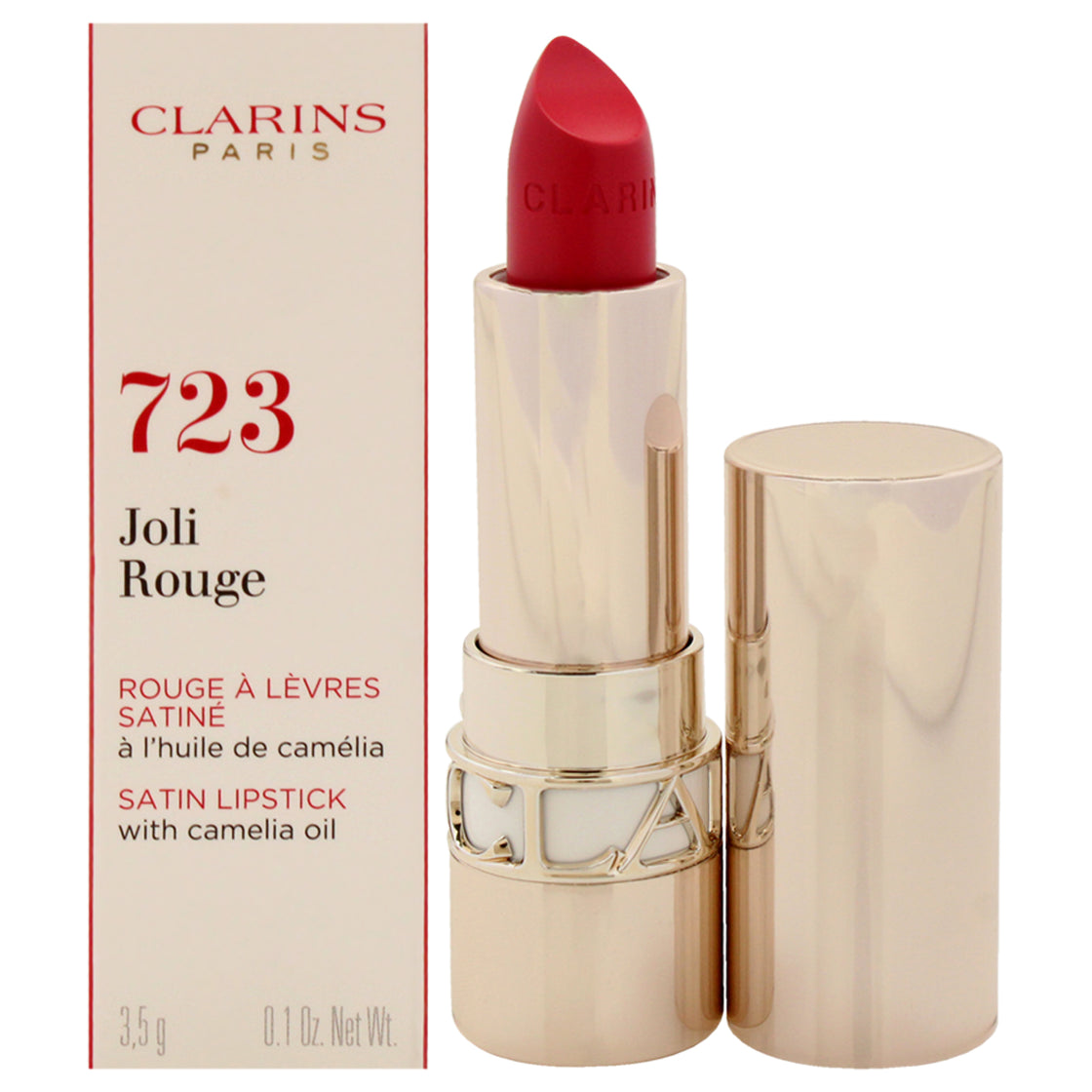 Joli Rouge Satin Lipstick - 723 Raspberry by Clarins for Women - 0.1 oz Lipstick