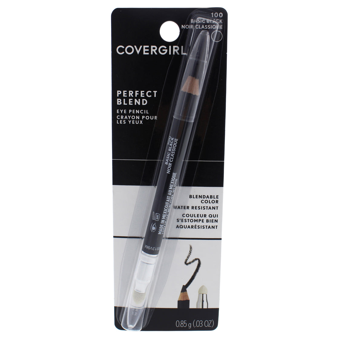 Perfect Blend Eye Pencil - 100 Basic Black by CoverGirl for Women - 0.3 oz Eye Pencil