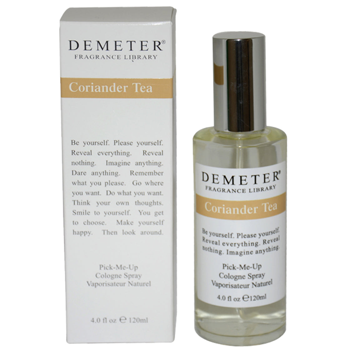 Coriander Tea by Demeter for Unisex - 4 oz Cologne Spray