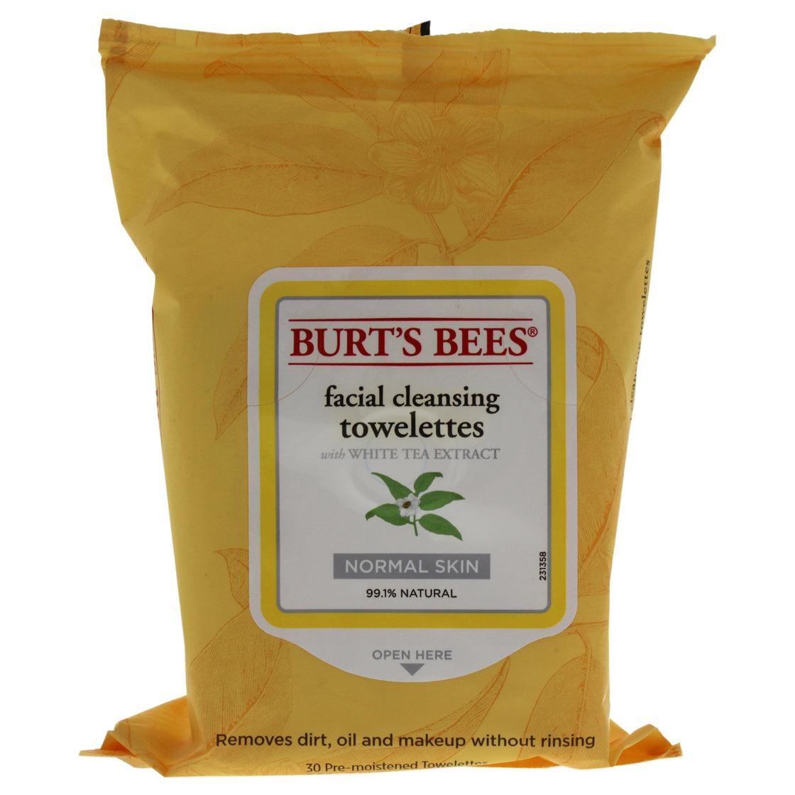 Facial Cleansing Towelettes - White Tea Extract by Burts Bees for Unisex - 30 Count Towelettes