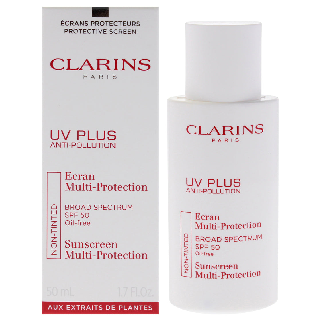 UV Plus Anti-Pollution Ecran Multi-Protection SPF 50 by Clarins for Unisex - 1.7 oz Sunscreen