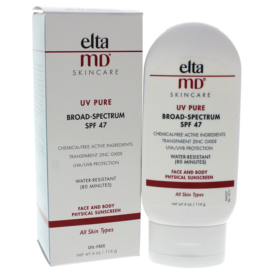 UV Pure Face and Body Physical Sunscreen SPF 47 by EltaMD for Unisex - 4 oz Sunscreen