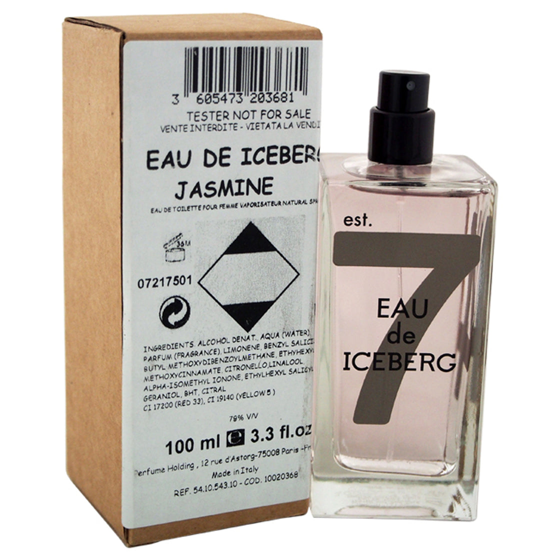 Eau de Iceberg Jasmine by Iceberg for Women - 3.3 oz EDT Spray (Tester)