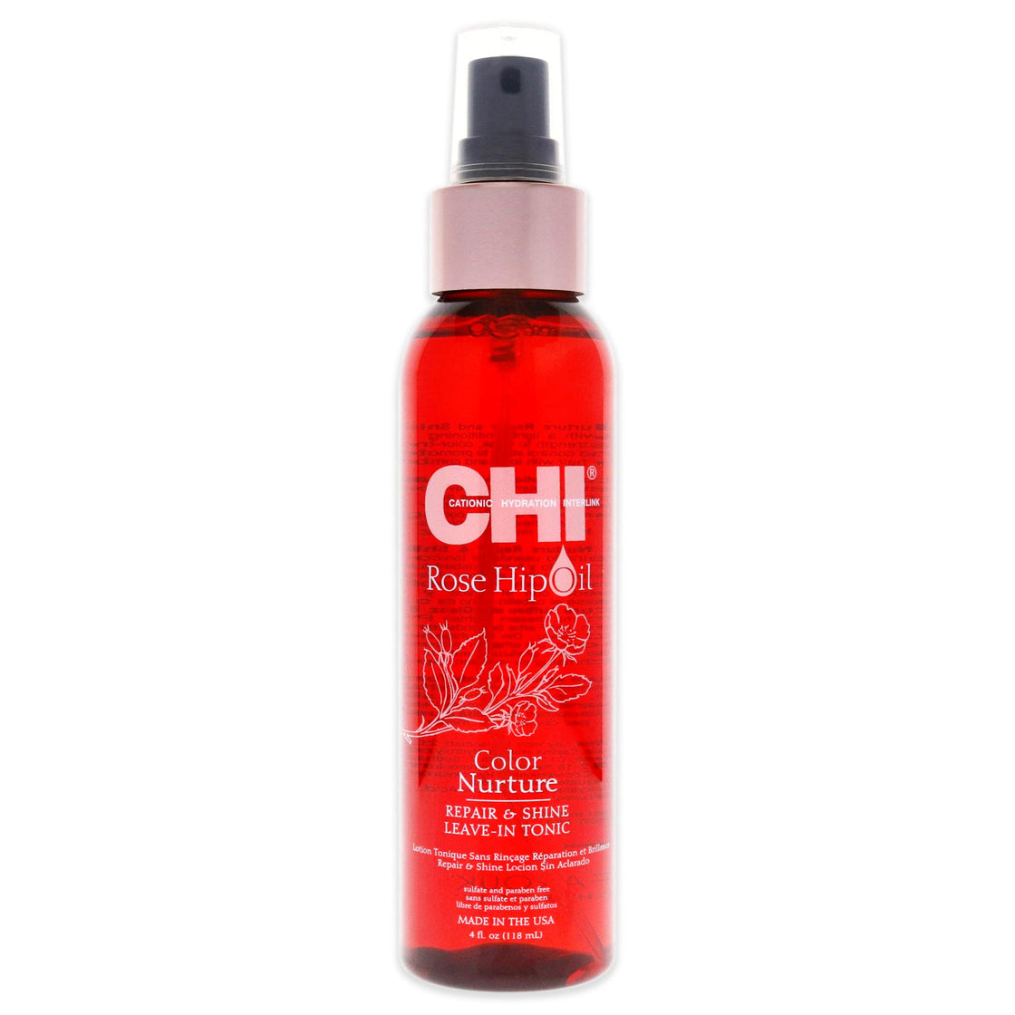 Rose Hip Oil Color Nurture Repair and Shine Leave-In Tonic by CHI for Unisex - 4 oz Hair Spray