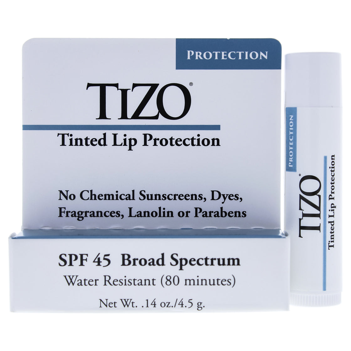 Tinted Lip Protection SPF 45 by Tizo for Unisex - 0.14 oz Lip Balm