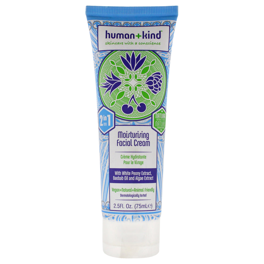 Moisturising Facial Cream by Human+Kind for Unisex - 2.5 oz Cream