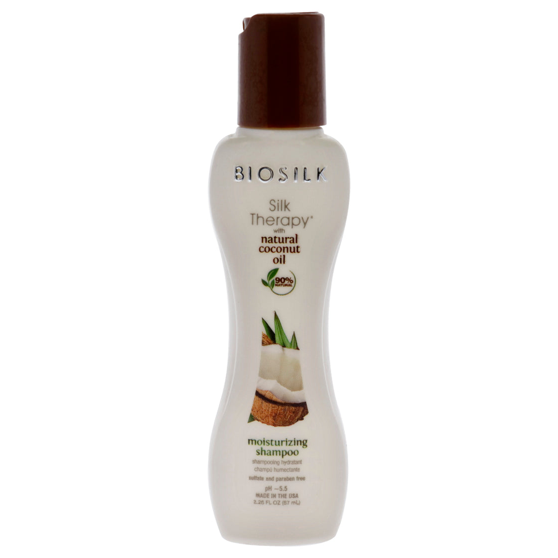 Silk Therapy with Natural Coconut Oil Moisturizing Shampoo by Biosilk for Unisex - 2.26 oz Shampoo