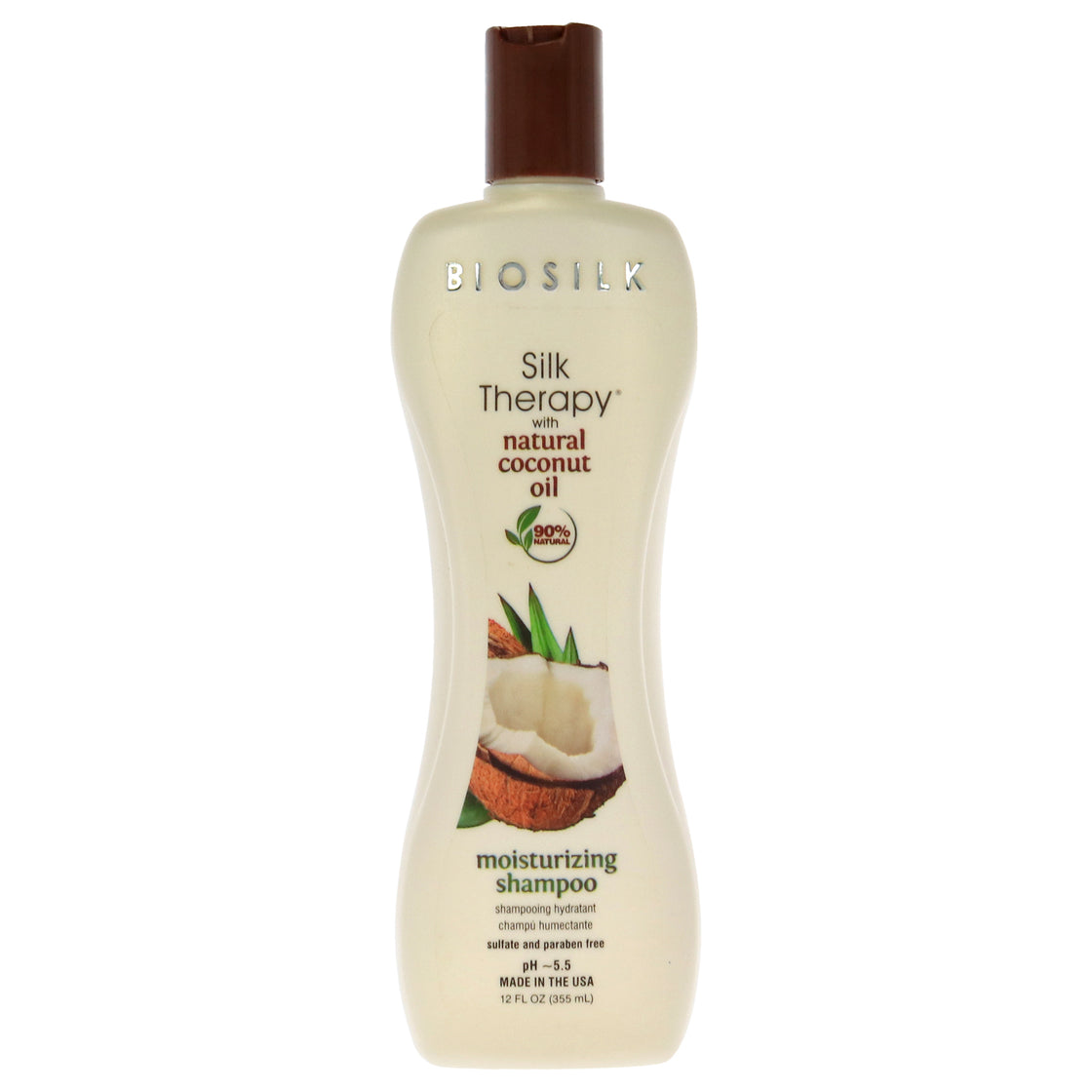 Silk Therapy with Organic Coconut Oil Moisturizing Shampoo by Biosilk for Unisex - 12 oz Shampoo