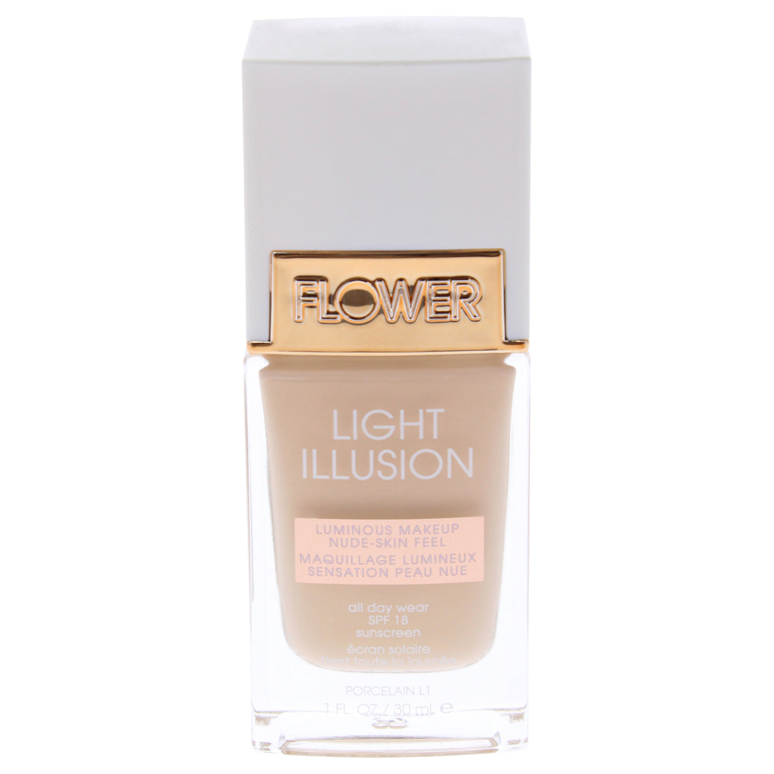 Light Illusion Foundation SPF 18 - L1 Porcelain by Flower Beauty for Women - 1 oz Foundation