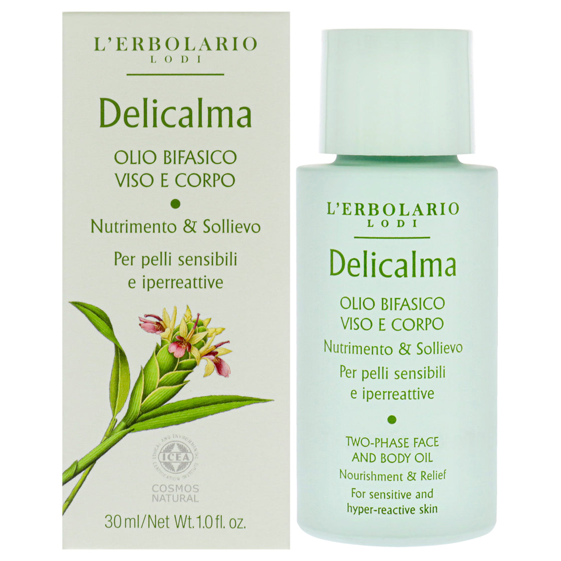 Delicalma Two-Phase Face and Body Oil by LErbolario for Unisex - 1 oz Oil