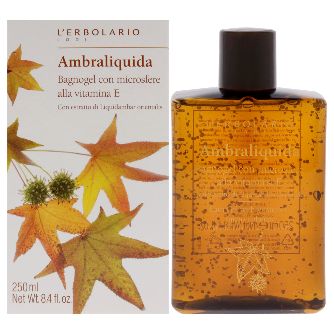 Bath Gel with Vitamin E Micro-Spheres - Ambraliquida by LErbolario for Unisex - 8.4 oz Shower Gel