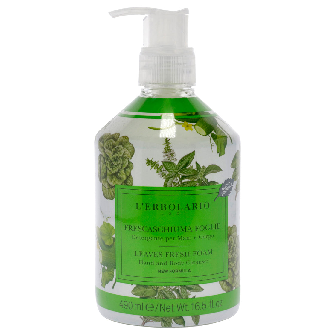 Leaves Fresh Foam Hand and Body Cleanser by LErbolario for Unisex - 16.5 oz Body Wash