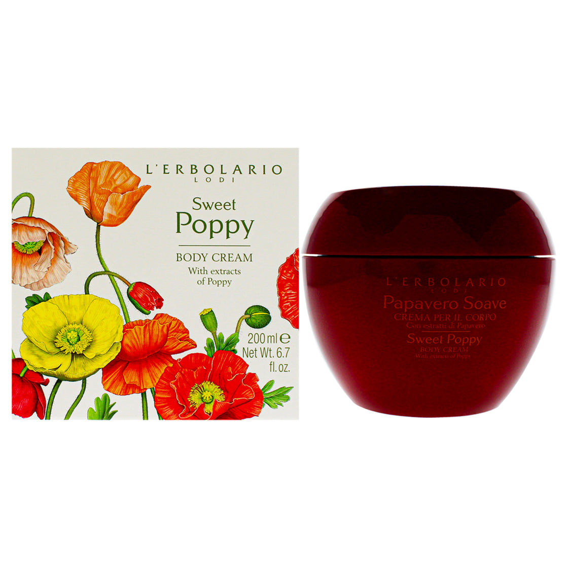 Sweet Poppy Body Cream by LErbolario for Unisex - 6.7 oz Body Cream