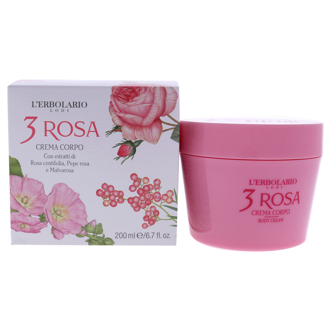 Body Cream - 3 Rosa by LErbolario for Women - 6.7 oz Body Cream