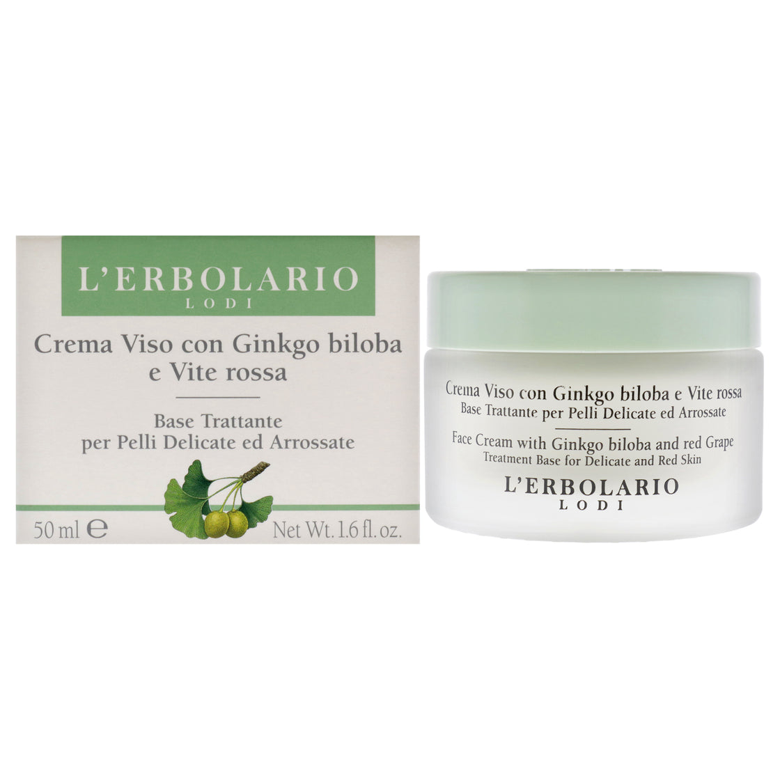 Face Cream - Ginkgo Biloba and Red Grape by LErbolario for Unisex - 1.6 oz Cream