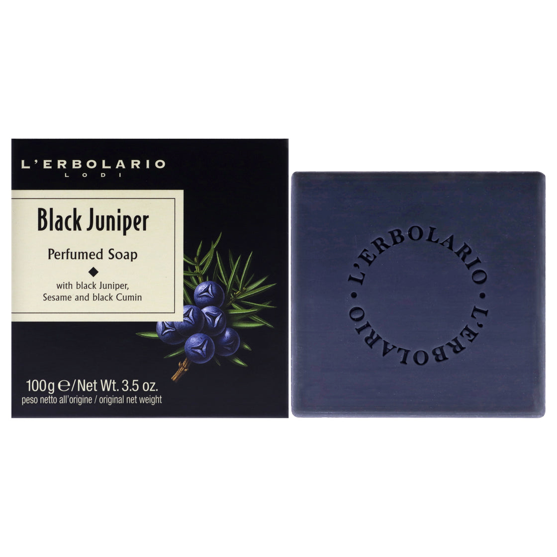 Black Juniper Perfumed Soap by LErbolario for Unisex - 3.5 oz Soap