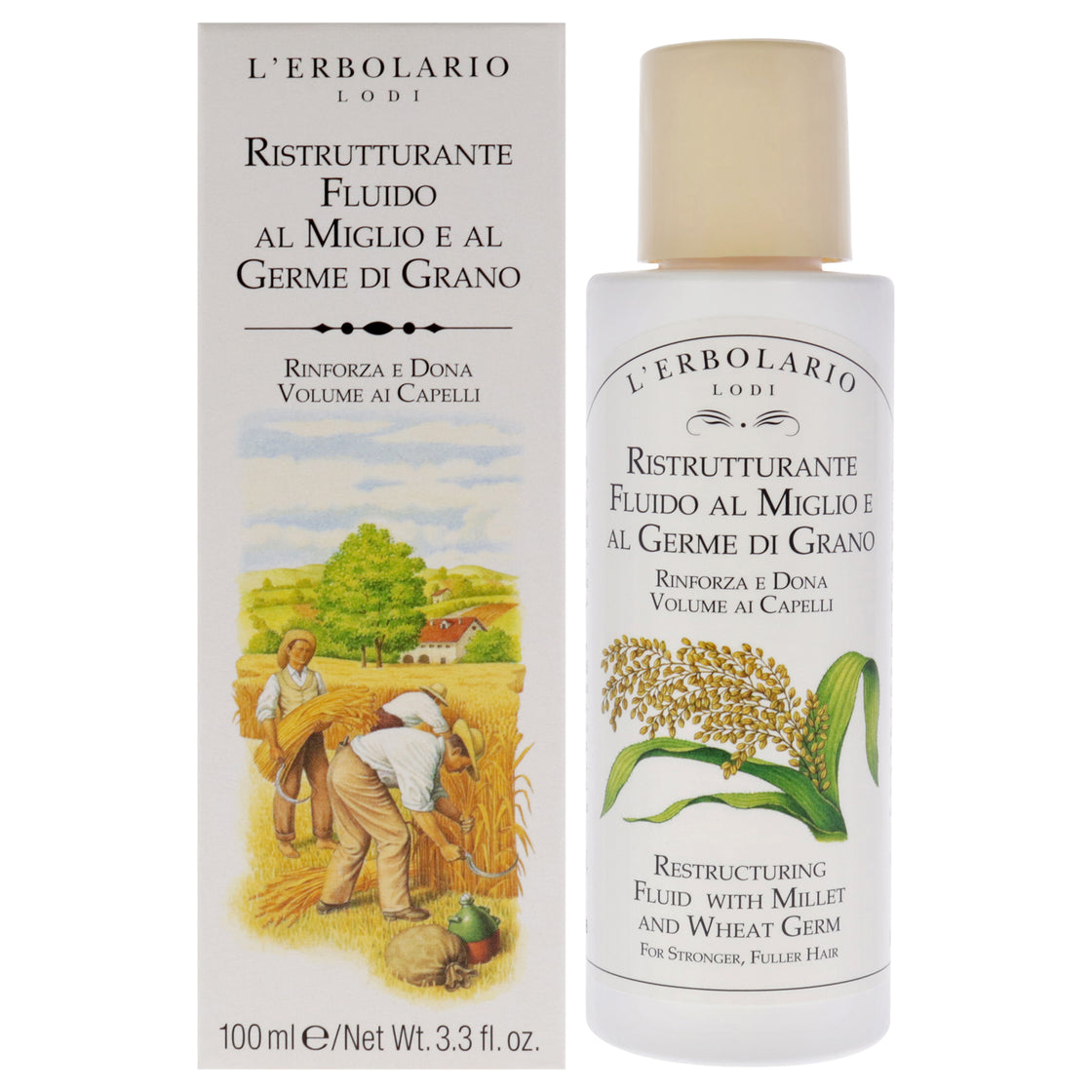 Restructuring Fluid - Millet and Wheat Germ by LErbolario for Unisex - 3.3 oz Fluid