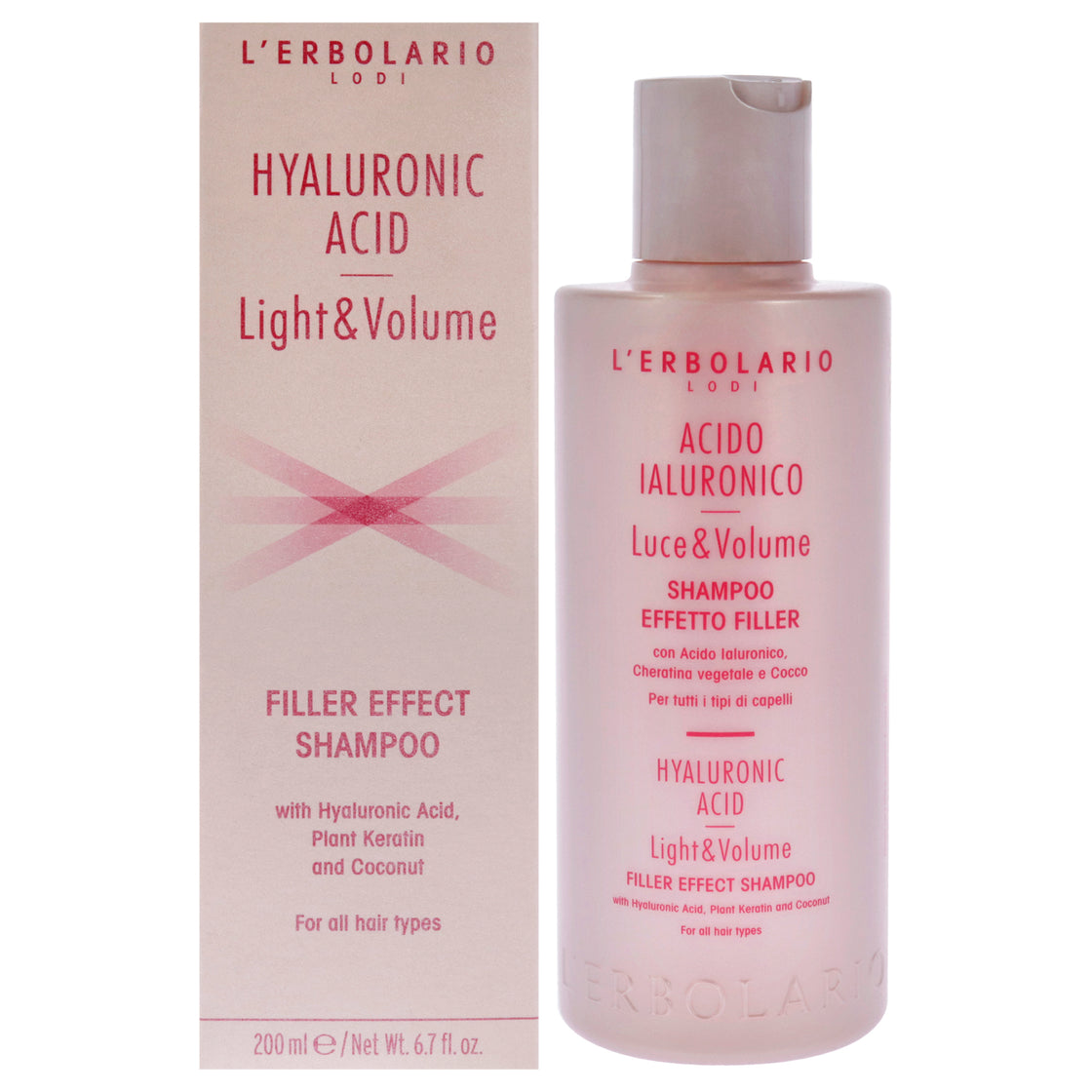 Hyaluronic Acid Light and Volume Shampoo by LErbolario for Unisex - 6.7 oz Shampoo