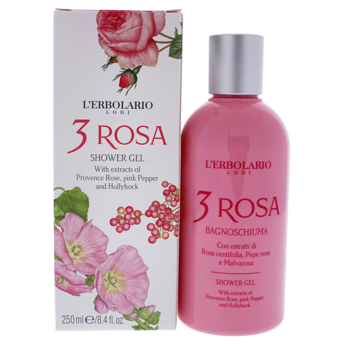 Shower Gel - 3 Rosa by LErbolario for Women - 8.4 oz Shower Gel