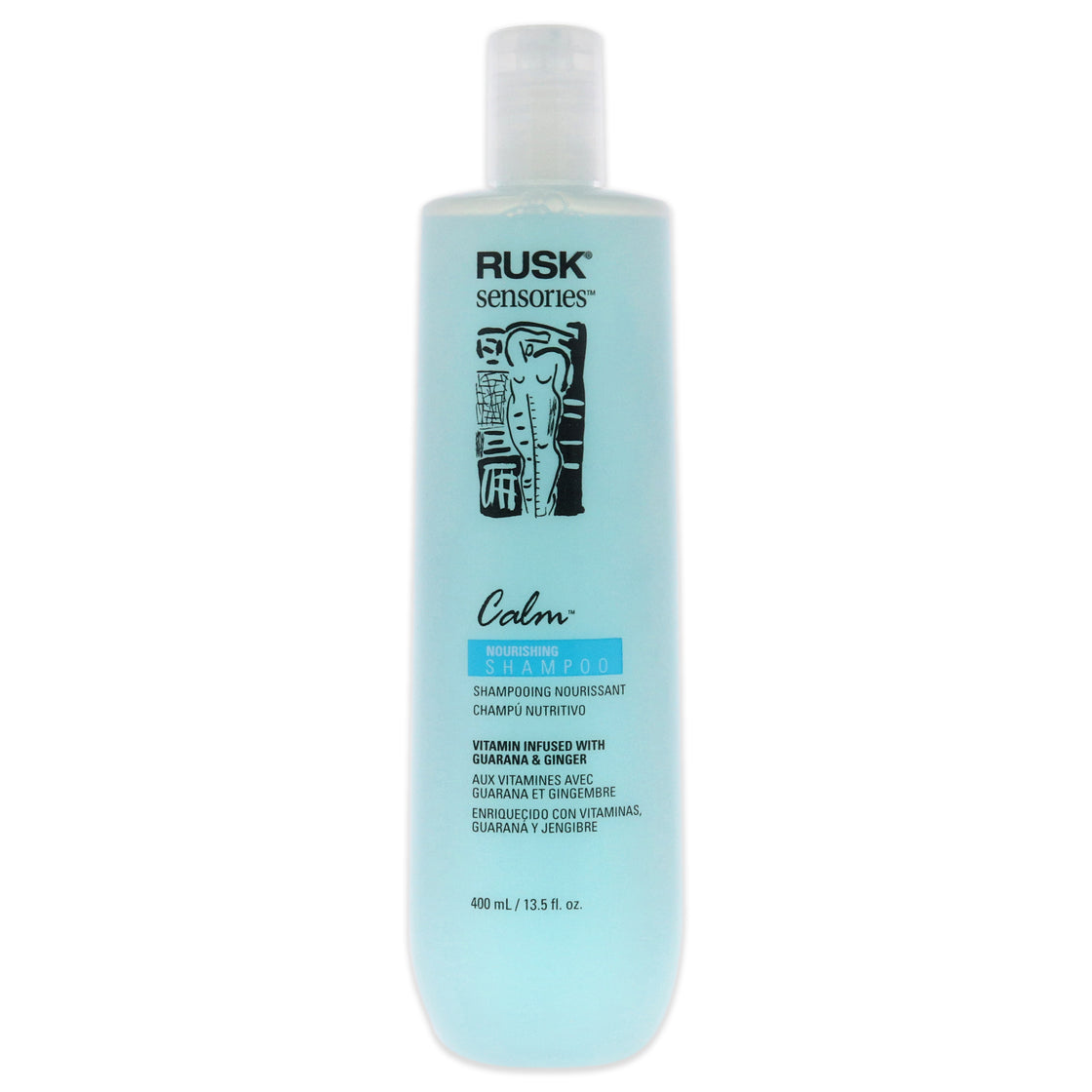 Sensories Calm Guarana and Ginger Nourishing Shampoo by Rusk for Unisex - 13.5 oz Shampoo