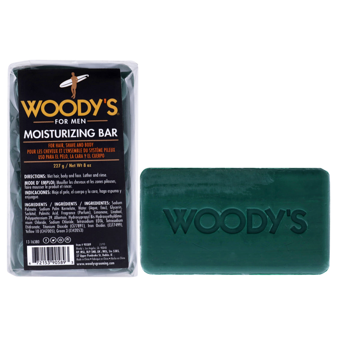 Moisturizing Body Bar by Woodys for Unisex - 8 oz Soap