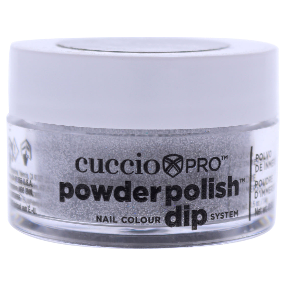 Pro Powder Polish Nail Colour Dip System - Silver with Rainbow Mica by Cuccio Colour for Women - 0.5 oz Nail Powder