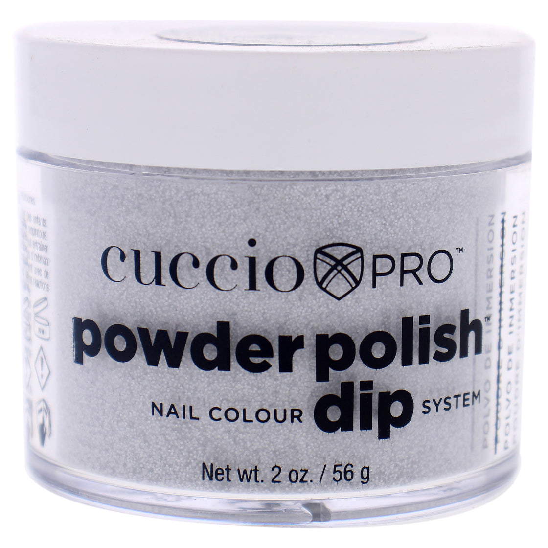 Pro Powder Polish Nail Colour Dip System - Silver with Silver Glitter by Cuccio Colour for Women - 1.6 oz Nail Powder