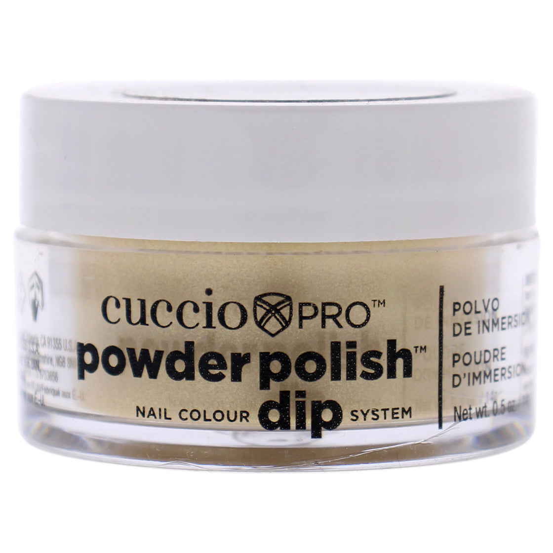 Pro Powder Polish Nail Colour Dip System - Metallic Lemon Gold by Cuccio Colour for Women - 0.5 oz Nail Powder