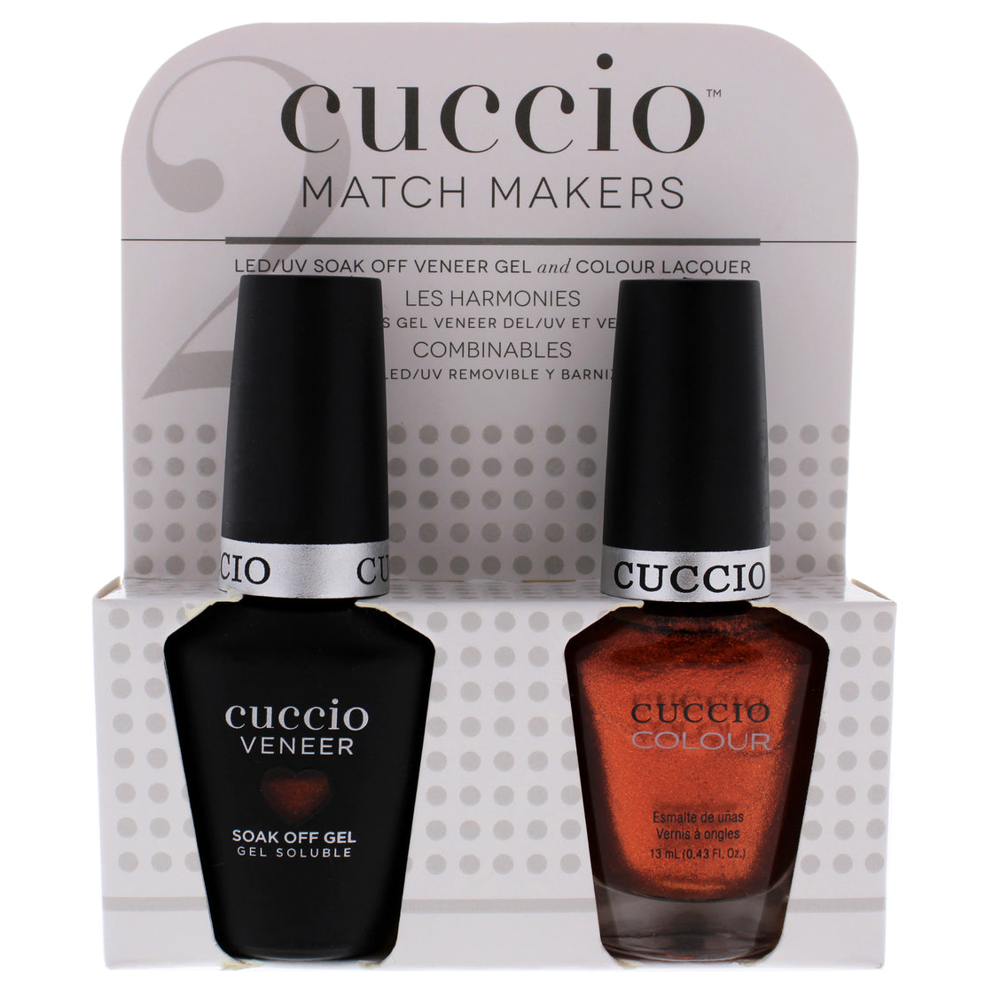 Match Makers Set - Rio Carnival by Cuccio Colour for Women - 2 Pc 0.44oz Veneer Soak Of Gel Nail Polish, 0.43oz Colour Nail Polish