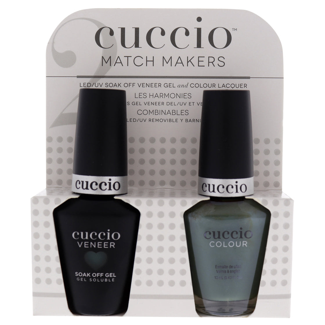 Match Makers Set - Dubai Me An Island by Cuccio Colour for Women - 2 Pc 0.44oz Veneer Soak Of Gel Nail Polish, 0.43oz Colour Nail Polish