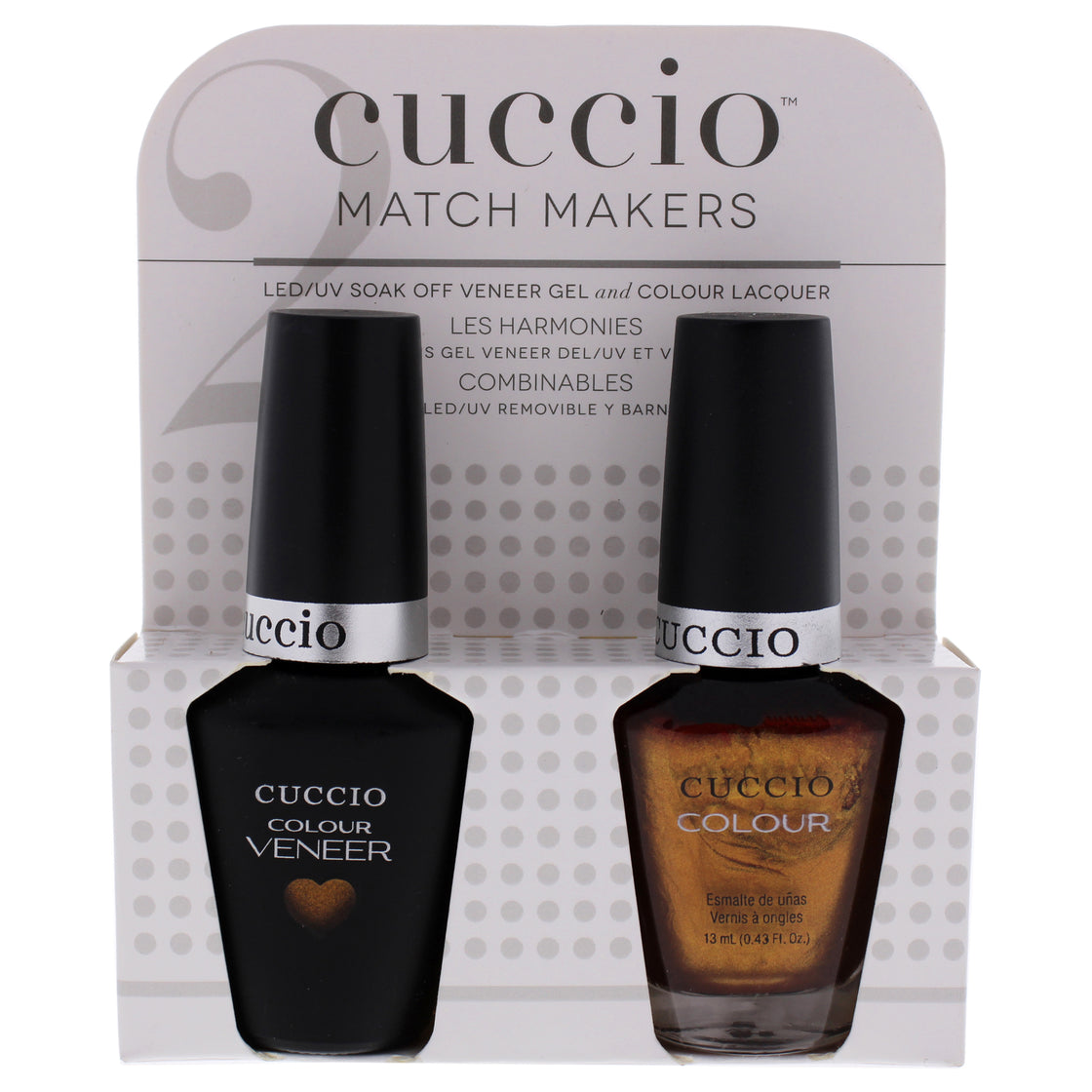 Match Makers Set - Never Can Say Mumbai by Cuccio Colour for Women - 2 Pc 0.44oz Veneer Soak Of Gel Nail Polish, 0.43oz Colour Nail Polish