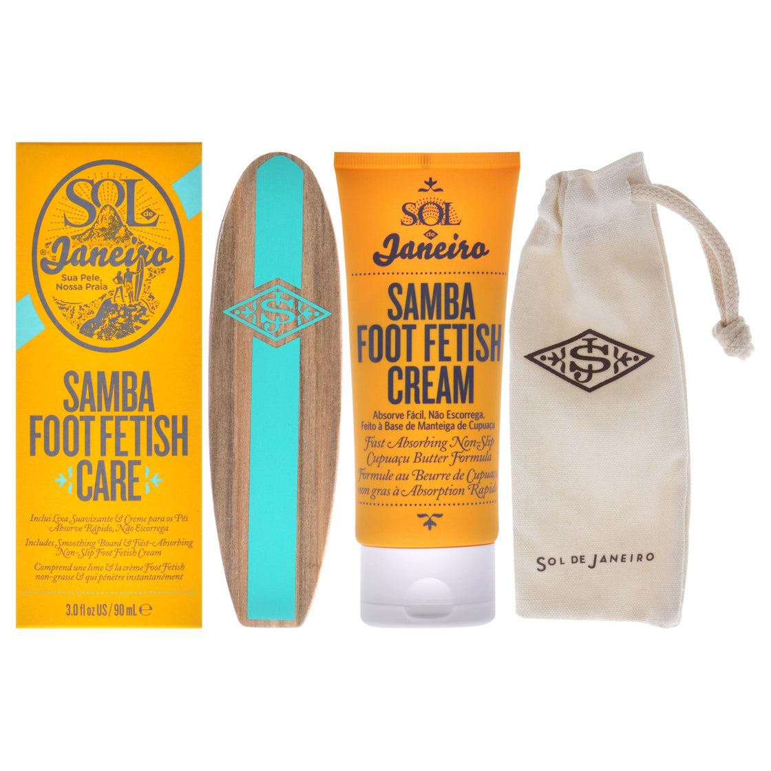 Samba 2-Step Foot Fetish Care by Sol de Janeiro for Unisex - 3 oz Cream