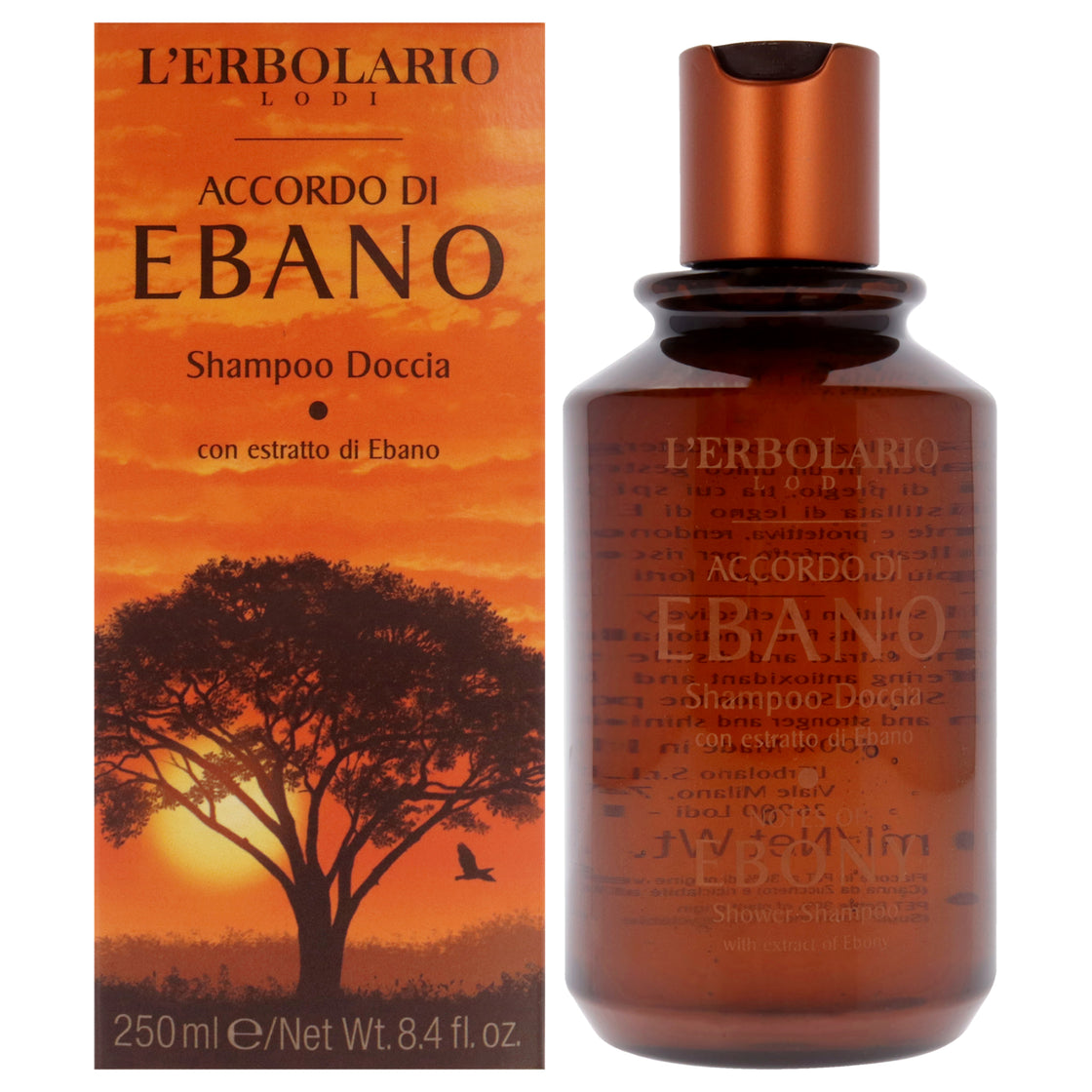 Notes of Ebony Shower Shampoo by LErbolario for Unisex - 8.4 oz Shampoo