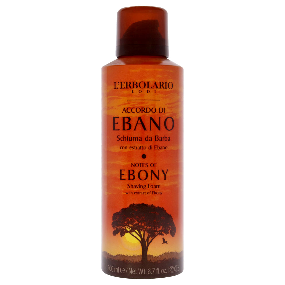 Notes of Ebony Shaving Foam by LErbolario for Men - 6.7 oz Shaving Foam