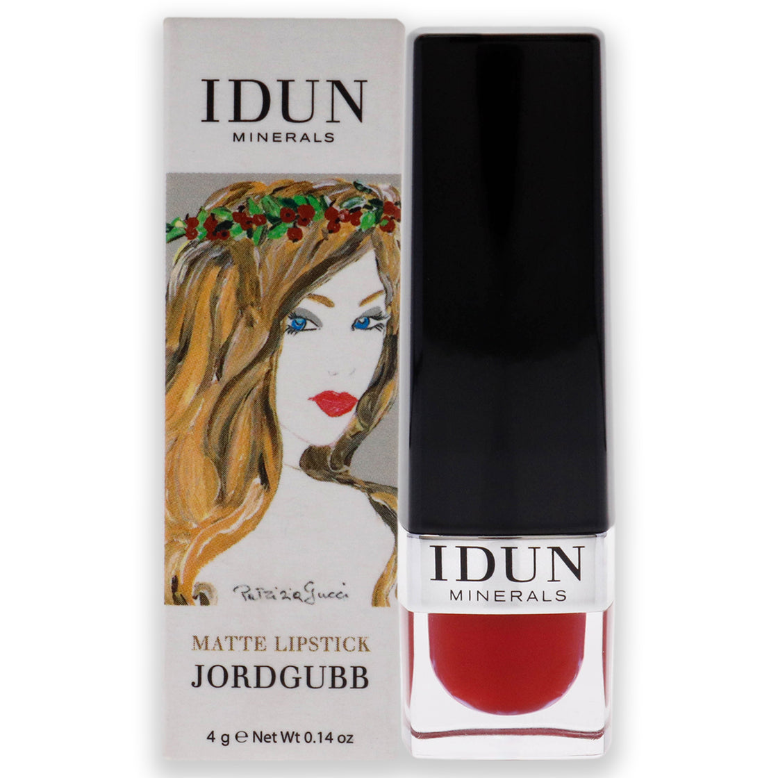 Matte Lipstick - 107 Jordgubb by Idun Minerals for Women - 0.14 oz Lipstick