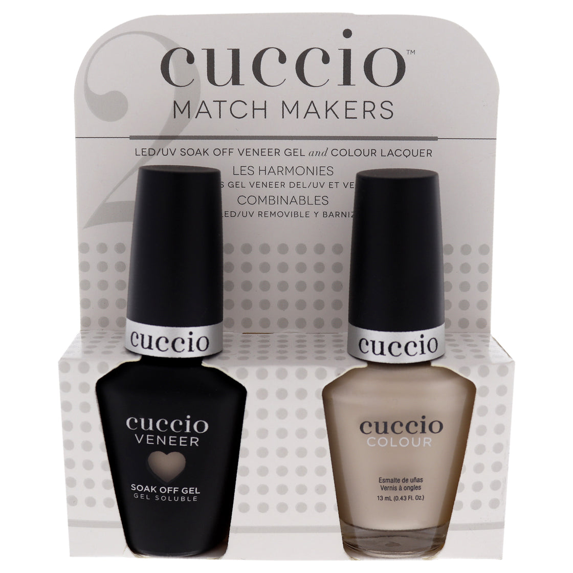 Match Makers Set - Left Wanting More by Cuccio Colour for Women - 2 Pc 0.44oz Veneer Soak Of Gel Nail Polish, 0.43oz Colour Nail Polish