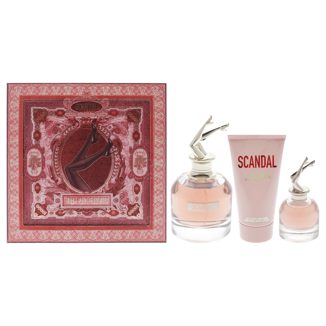 Scandal by Jean Paul Gaultier for Women - 3 Pc Gift Set 2.7oz EDP Spray, 0.20oz EDP Spray, 2.5oz Perfumed Body Lotion