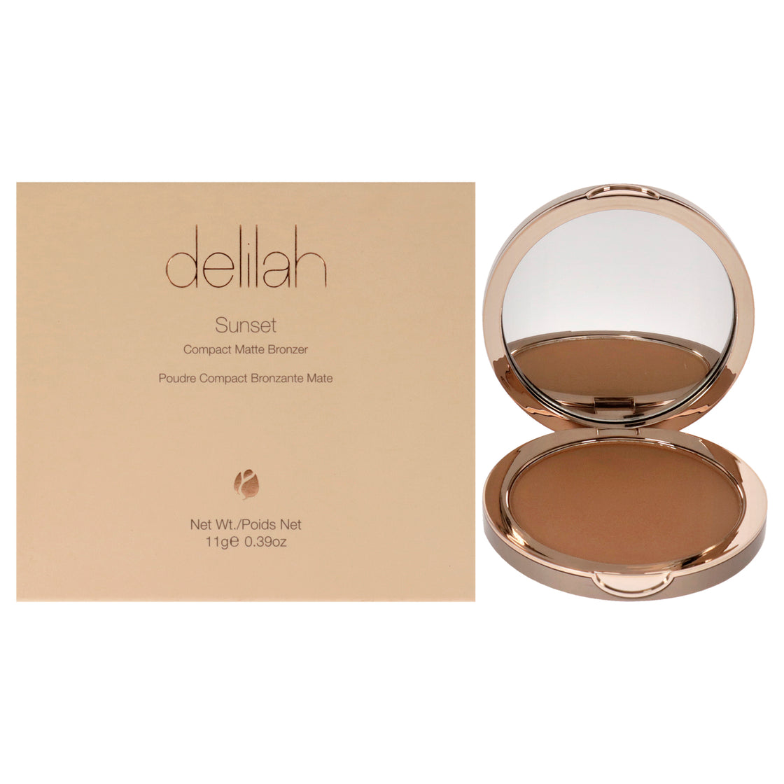 Sunset Compact Matte Bronzer - Light Medium by Delilah for Women - 0.39 oz Bronzer