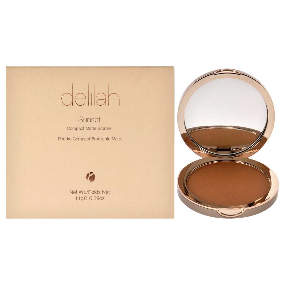 Sunset Compact Matte Bronzer - Medium Dark by Delilah for Women - 0.39 oz Bronzer