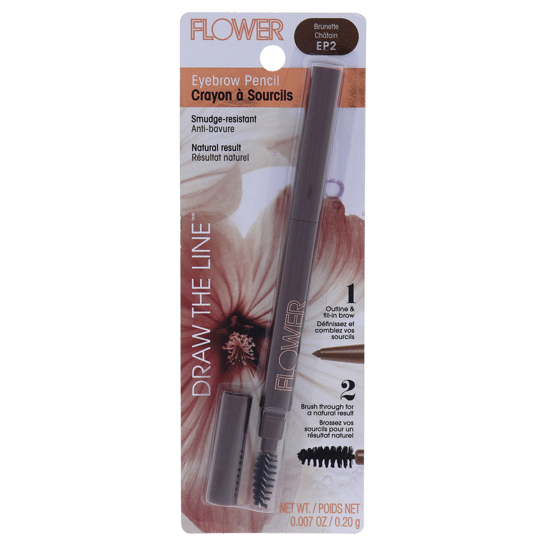 Draw The Line Eyebrow Pencil - Brunette by Flower Beauty for Women - 0.007 oz Eyebrow