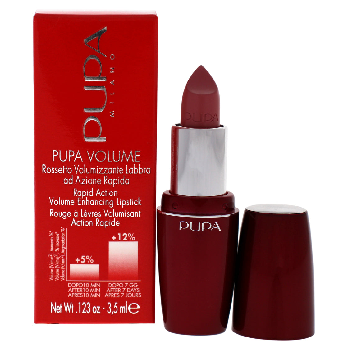 Pupa Volume Rapid Action Enhacing Lipstick - 101 Nude Rose by Pupa Milano for Women - 0.123 oz Lipstick