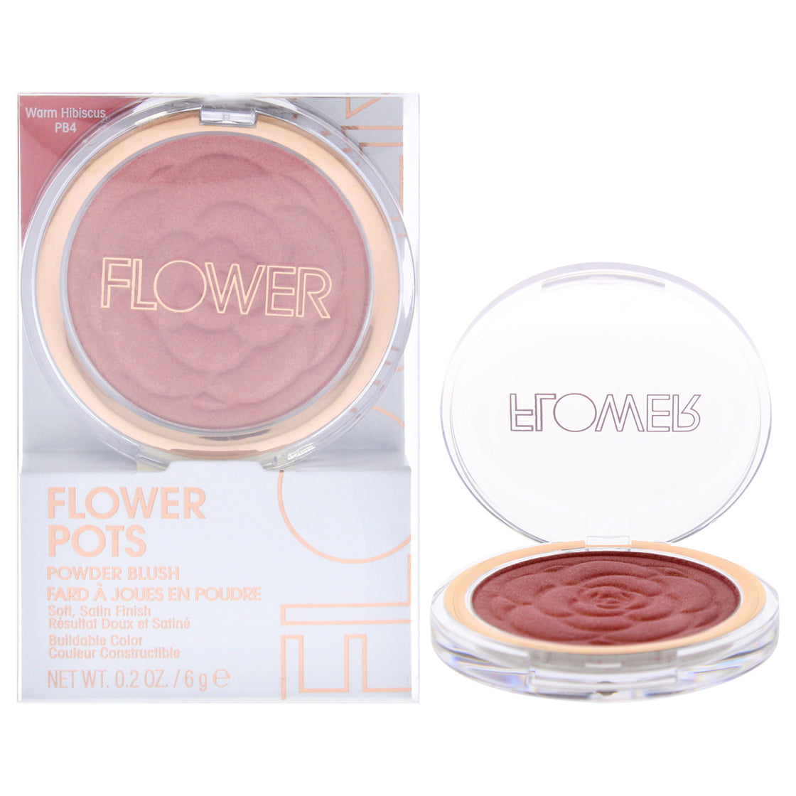 Flower Pots Powder Blush - PB4 Warm Hibiscus by Flower Beauty for Women - 0.2 oz Blush