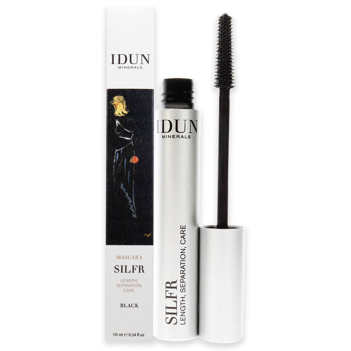 Silfr Lengthening Mascara - 011 Black by Idun Minerals for Women- 0.34 oz Mascara