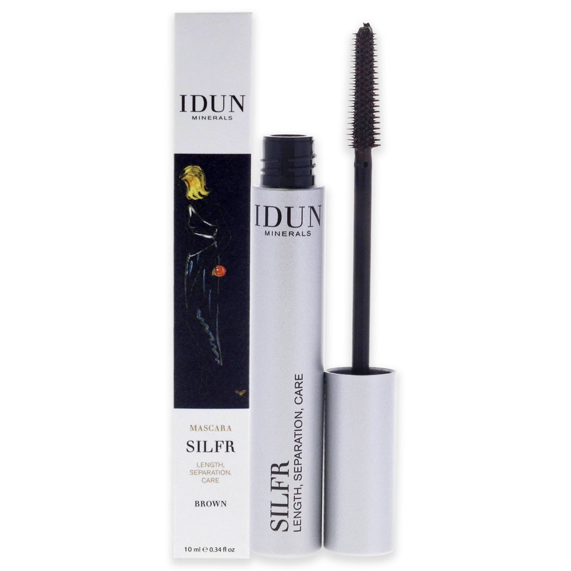 Silfr Lengthening Mascara - 012 Brown by Idun Minerals for Women - 0.34 oz Mascara